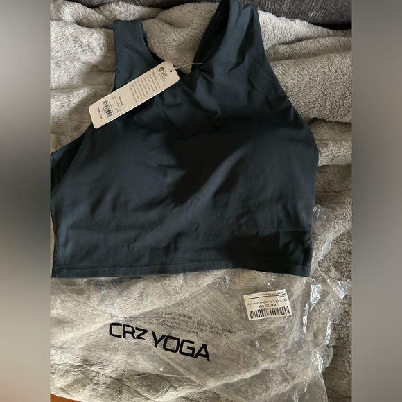 CRZ YOGA Butterluxe Racerback High Neck Workout Crop Tank with bra - BNWT - Picture 2 of 2